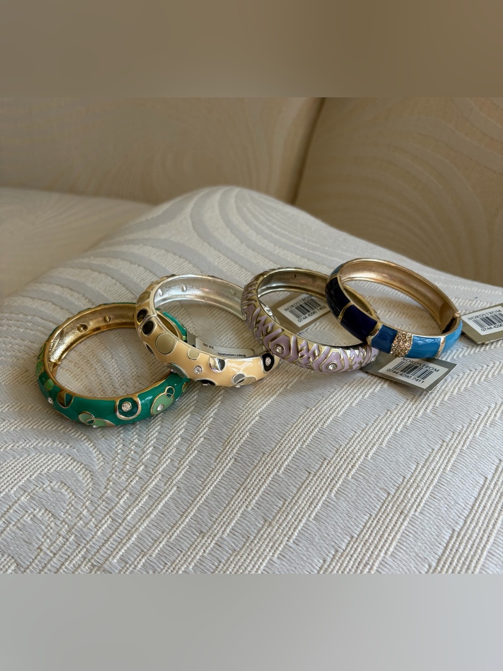Nordstrom Enamel & Gold-Tone Mixed Color Bangle Set (4 Bangle Bracelets)